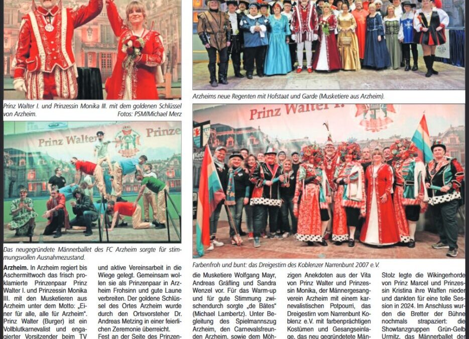 NarrenbunT bei Prinzenproklamation in Arzheim